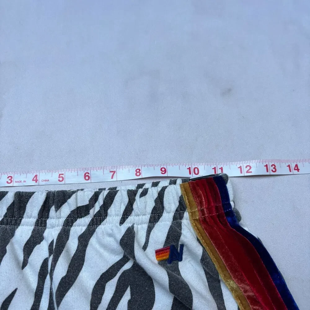 Aviator Nation Classic Zebra Velvet Stripe Hoodie Sweatpants Set Youth 14